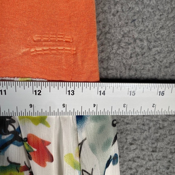 Lapis Strapless Maxi Dress Orange Top Floral Ruffle Skirt Size L - Picture 5 of 9